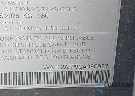 2016 Audi Q5 2.0T Premium from USA, damaged, VIN WA1L2AFP9GA090927